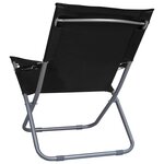 vidaXL Chaises pliables de plage lot de 2 Tissu Noir