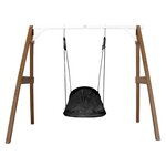 AXI Portique en bois Marron Blanc avec balançoire siège nid ovale 160x254x207cm