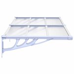 vidaXL Auvent de porte Gris et transparent 152 5x90 cm Polycarbonate