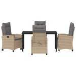 vidaXL Ensemble de salle à manger pour jardin 5 Pièces Beige polyrotin
