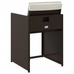 vidaXL Chaises de jardin avec coussins lot de 4 marron résine tressée