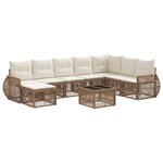 vidaXL Ensemble de canapé de jardin 9 Pièces Beige et blanc crème