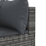 vidaXL Salon de jardin 10 Pièces avec coussins Gris Résine tressée