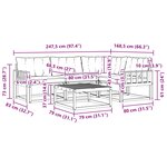 vidaXL Ensemble de canapés d'extérieur 5 pc Blanc et noir