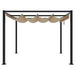 vidaXL Tonnelle de jardin avec toit rétractable taupe 3x3 m acier