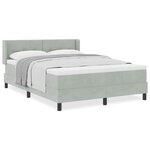 vidaXL Lit à Ressorts avec Matelas Gris Clair 140x190 cm Velours