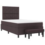 vidaXL Lit à ressorts avec matelas Marron foncé 120 x 190 cm tissu