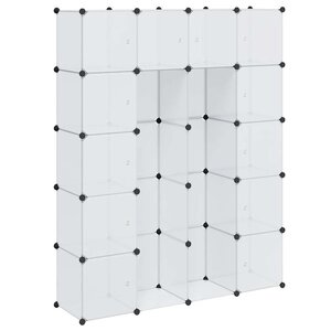vidaXL Armoire modulaire 14 compartiments blanc 37 x 146 x 180 5 cm