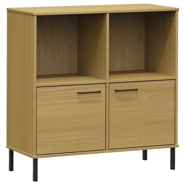vidaXL Bibliothèque avec pieds en métal Marron 90x35x90 5 cm Bois OSLO