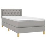 vidaXL Sommier à lattes de lit avec matelas Gris clair 80x200 cm Tissu