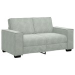 Canapé 3 pièces vidaXL avec coussins en velours gris clair