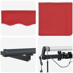 vidaXL Auvent Rétractable with Rouge 500 × 300 cm tissu