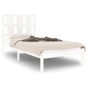vidaXL Cadre de lit sans matelas blanc 75x190 cm bois massif