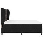 vidaXL Lit à ressorts avec matelas Noir 200 x 180 cm Polyester