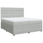 vidaXL Sommier à lattes de lit et matelas Gris clair 200x200cm Velours