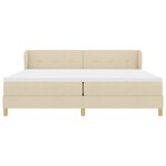 vidaXL Lit à ressorts avec matelas Crème 200 x 200 cm tissu