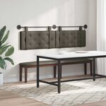 vidaXL Tête de lit suspendue Avec lumière LED Gris Simili cuir