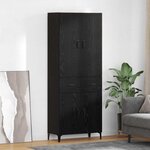 vidaXL Haut Armoire Chêne noir 69 5 x 34 x 180 cm Bois d'ingénierie