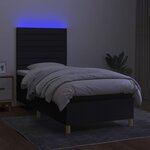 vidaXL Sommier à lattes de lit et matelas et LED Noir 100x200 cm Tissu