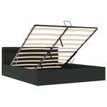vidaXL Cadre de lit à rangement avec LED Noir Similicuir 180x200 cm
