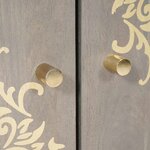 vidaXL Buffet Gris et or 60 x 33.5 x 75 cm Bois de manguier massif