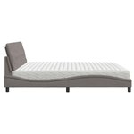 vidaXL Lit avec matelas taupe 200x200 cm tissu