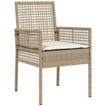 vidaXL Ensemble de salle à manger de jardin 5 pièces avec coussins beige en rotin poly