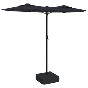 vidaXL Parasol de jardin à double tête noir 316x240 cm