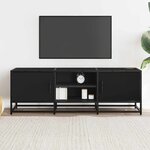 vidaXL Meuble TV noir 120x35x41 cm bois d'ingénierie et métal
