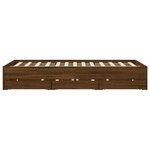 vidaXL Cadre de lit et tiroirs chêne marron 150x200 cm bois ingénierie