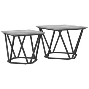 vidaXL Ensemble de tables d'appoint 2 Pièces Gris Sonoma