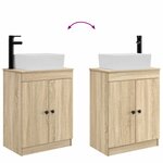 vidaXL Meuble de salle de bain avec évier Chêne Sonoma 54 x 35 x 83 cm