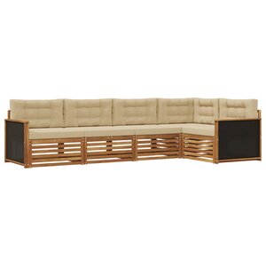 vidaXL Ensemble de canapés d'extérieur 5 Pièces Naturel et Beige