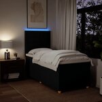 vidaXL Sommier à lattes de lit avec matelas Noir 90x190 cm Tissu