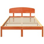 vidaXL Cadre de lit avec tête de lit marron ciré 140x190 cm Bois massif pin