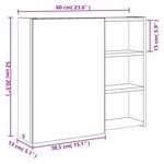 vidaXL Armoire de salle de bain à miroir avec LED noir 60x13x52 cm