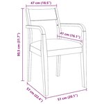 vidaXL Chaises à manger coussins 2 Pièces blanc bois massif caoutchouc