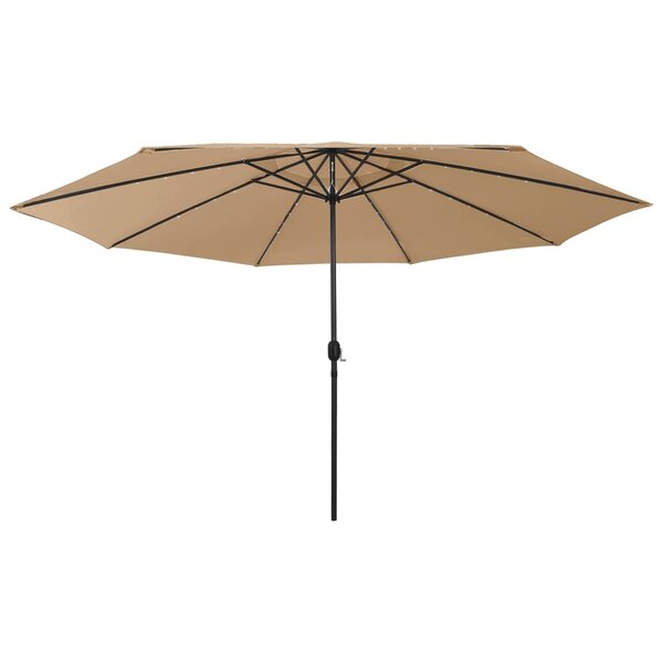 vidaXL Parasol de jardin avec lumières LED et mât en métal 400cm taupe