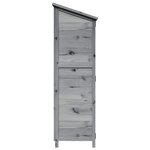 vidaXL Abri de jardin Gris 59 5 x 56 x 176 5 cm Bois d'ingénierie
