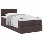vidaXL Lit ottoman avec matelas marron foncé 100x200 cm tissu