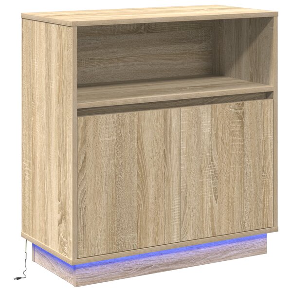 vidaXL Buffet avec LED Chêne Sonoma 71x34 5x75 cm Bois reconstitué