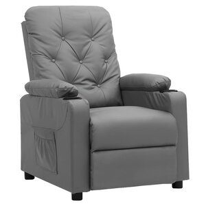 vidaXL Fauteuil inclinable Gris Similicuir