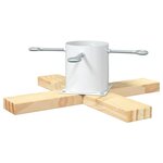 vidaXL Pied de Sapin de Noël 1.73 Blanc 50 x 50 x 16 cm Pin massif