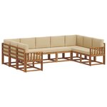 vidaXL Ensemble de canapés d'extérieur 9 pc Naturel et Beige