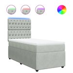 vidaXL Sommier à lattes de lit et matelas Gris clair 80x200 cm Velours