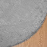 vidaXL Tapis en fausse Tafalla Gris Ø 100 cm Polyester