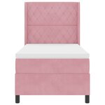 vidaXL Lit à ressorts avec matelas avec LED Rose 90 x 190 cm Velours