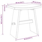 vidaXL Tabouret de salle de bain Marron 50 x 29 5 x 50 5 cm
