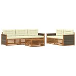 vidaXL Ensemble de canapés d'extérieur 6 pc Naturel et Crème