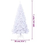 vidaXL Arbre de Noël artificiel avec branches épaisses blanc 180cm PVC